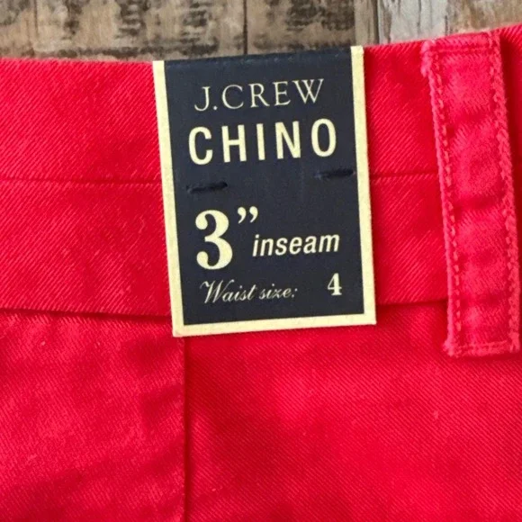 NEW J Crew Womens Preppy Chino Shorts 3" Inseam Sz 4 Red Casual Classic Mid Rise - Picture 3 of 8